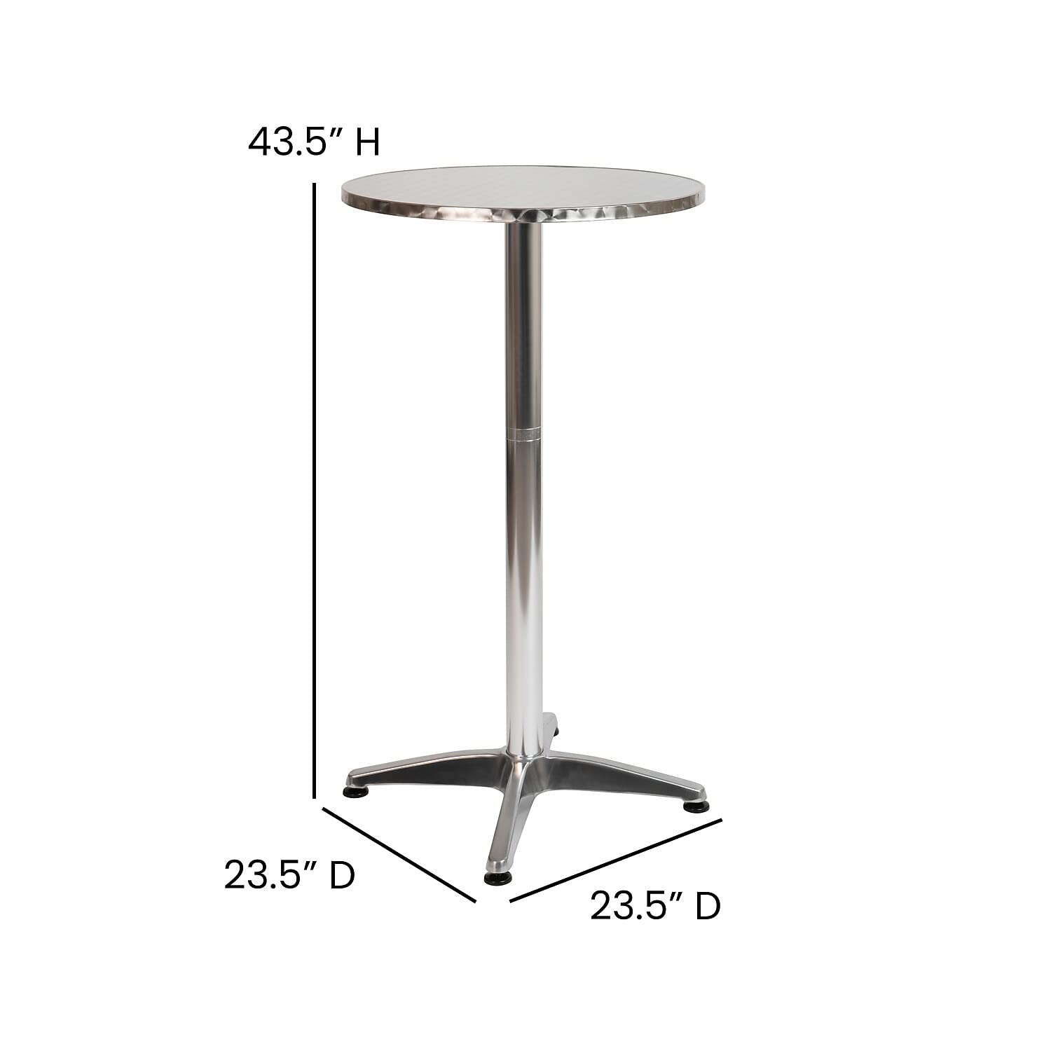 Flash Furniture Metal Bar Table - Aluminum Patio Table - Mellie 23.5&quot;H Round Bar Height Table - Indoor/Outdoor