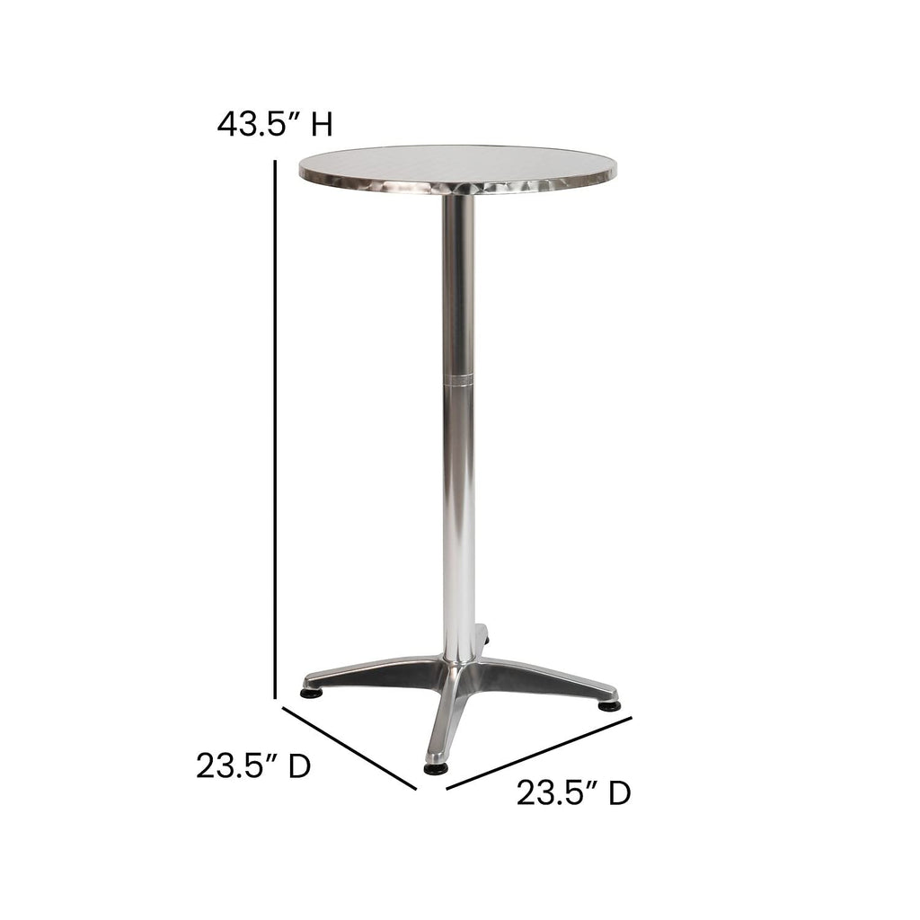 Flash Furniture Metal Bar Table - Aluminum Patio Table - Mellie 23.5"H Round Bar Height Table - Indoor/Outdoor