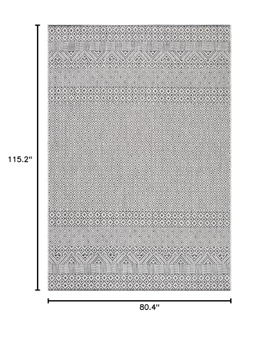 Safavieh Courtyard Collection 6'7' X 9'6' Grey/Black Cy8235 Indoor-Outdoor Waterproof Easy-Cleaning Patio Backyard Mudroom Area-Rug
