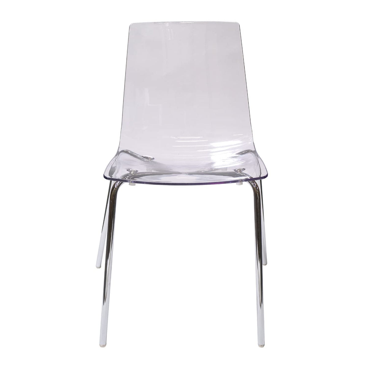 Commercial Seating Products Side Chrome Legs and Flex Back for Comfort Chair, Clear