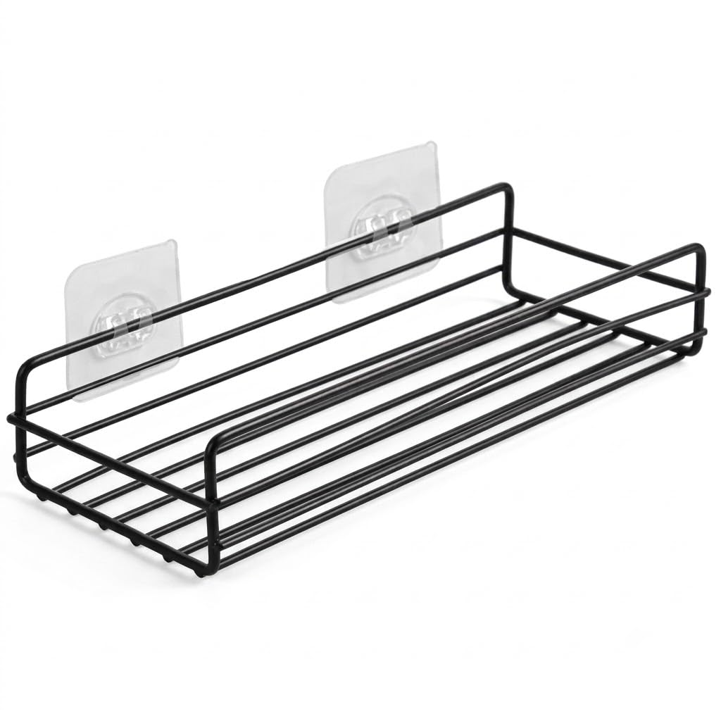 TRIDEX Wall Mounted Bathroom Shelf | Self Adhesive Metal Storage Rack, No Drill Organizer for Shampoo, Toiletries & Bath Accesso