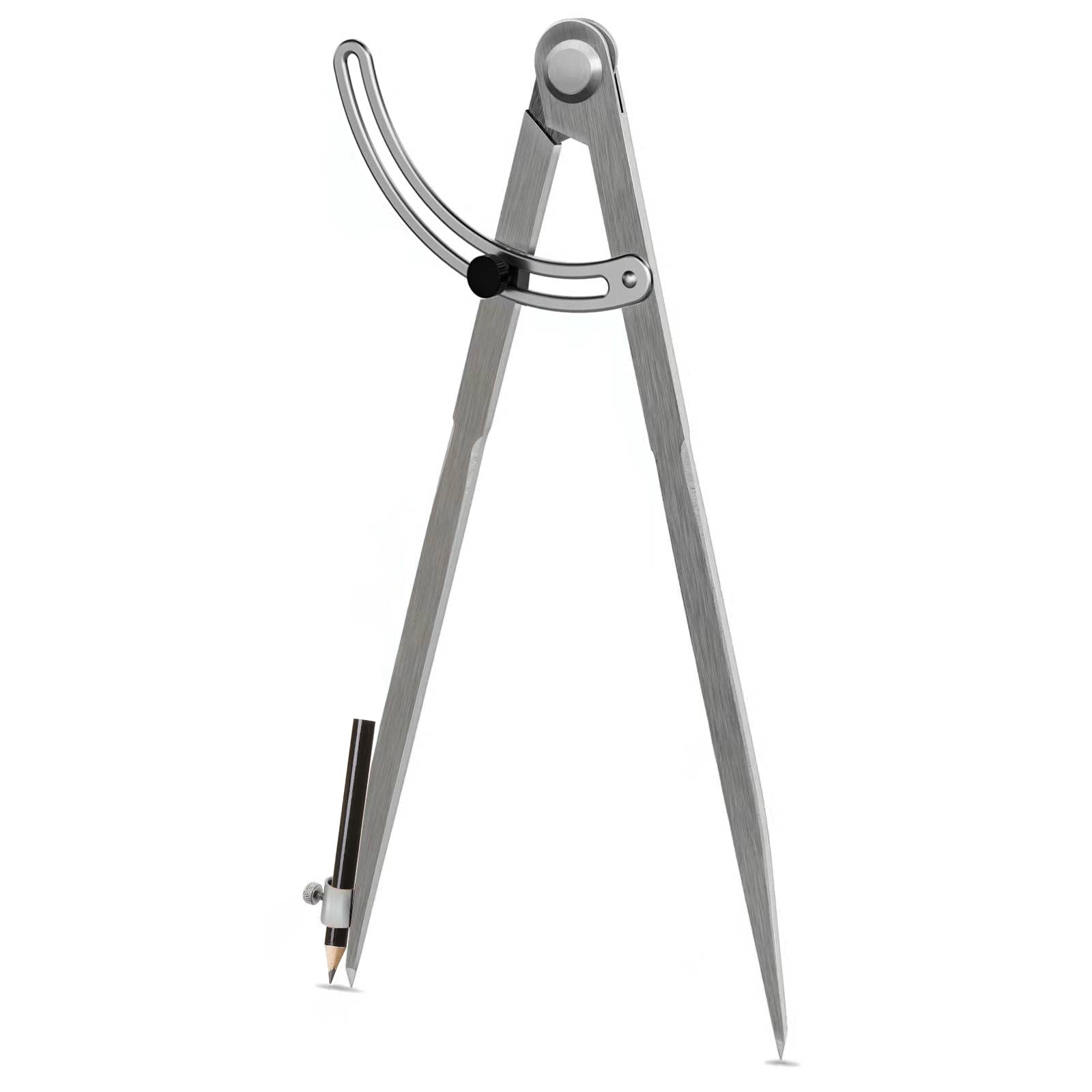 24 Inch Compass For Geometry, Compass For Woodworking, Precision Woodworking Compass With Wing Divider And Pencil Holder, Large