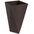 Aloe Series PolyStone Planter in Brown, 13.8 x 13.8, 28.7 High