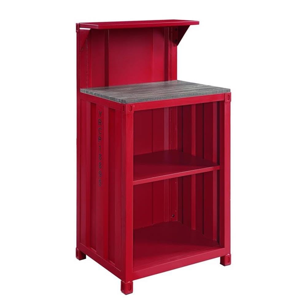 ACME Cargo Metal Reception Desk with 2 Compartments in Red