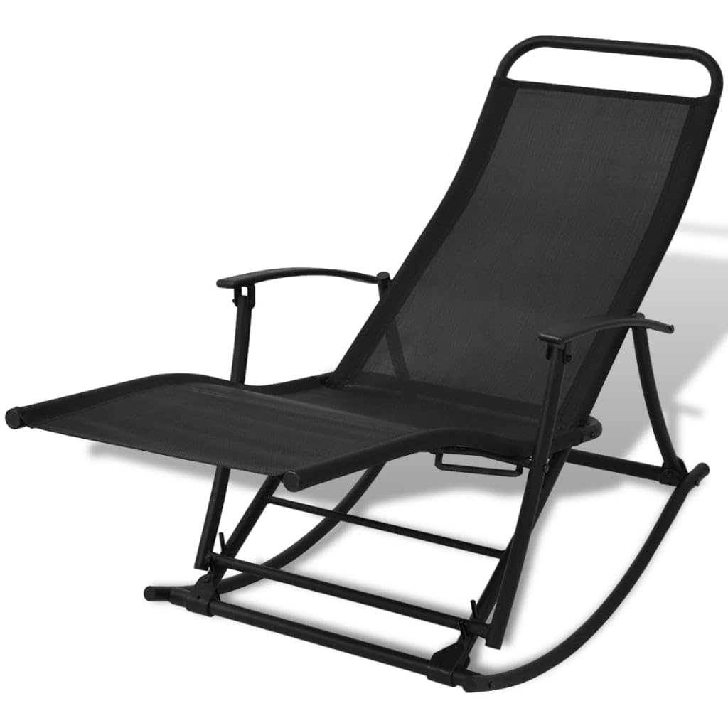 Vidaxl Patio Reclining Sun Lounger Folding Patio Rocking Chair Porch