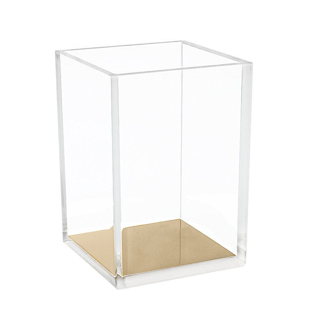 Hblife Acrylic Pencil And Pen Holder, Rose Gold Desktop Stationery Organizer Modern Design Office Desk Accessory