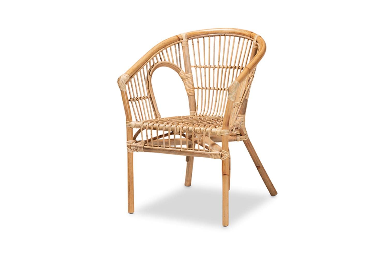 Baxton Studio Alleta Modern Natural Brown Rattan 3-Piece Living Room Set