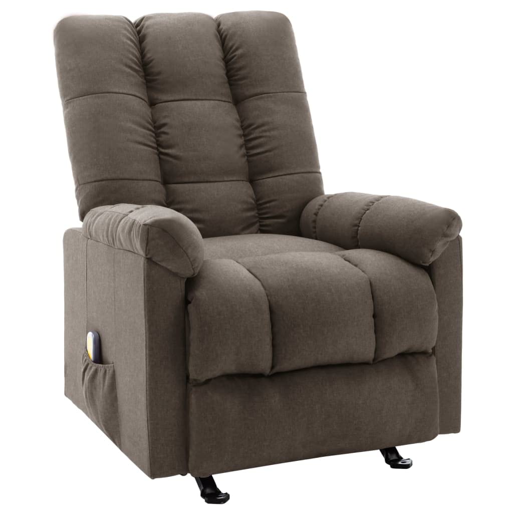 vidaXL Brown Modern Massage Chair - Recliner with Polyester Fabric, Plywood and Metal Construction, Comfortable Seating, Ideal for Relaxation
