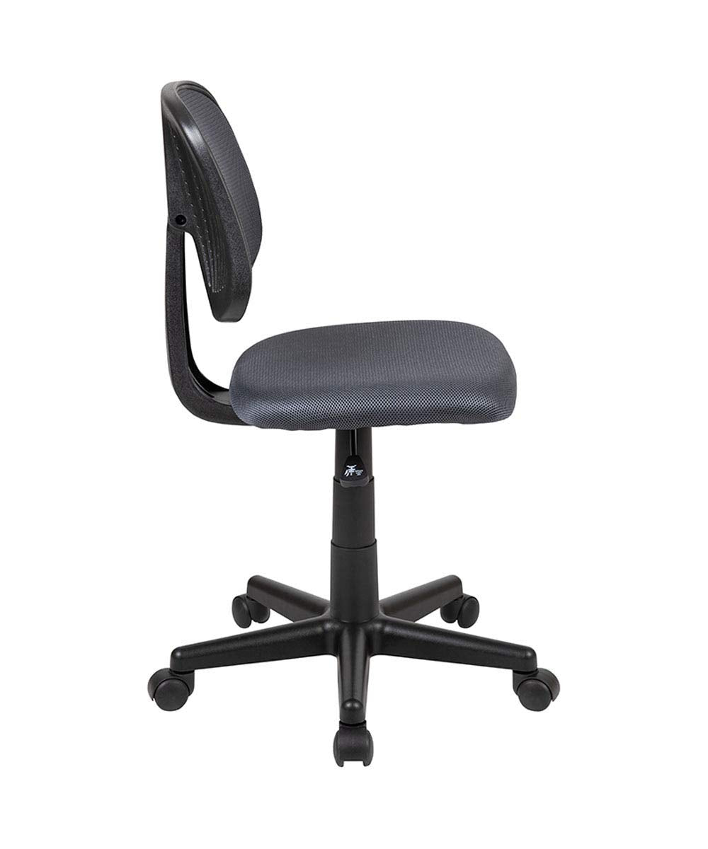 Flash Furniture Flash Fundamentals Mid-Back Gray Mesh Swivel Task Office Chair With Pivot Back