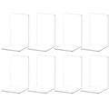 Vfine Acrylic Bookends 8 Pieces, Book Ends For Shelves, Clear Bookends For Shelves Decor Book Ends For Desktop Organizer, Book S