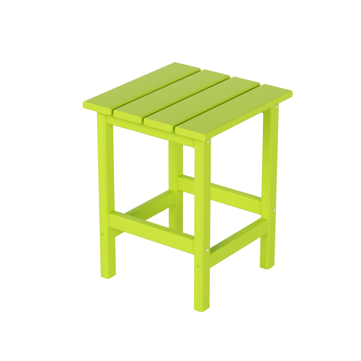 Costaelm Square Outdoor Side Tables, Adirondack Patio Tables For Outside, Hdpe Patio End Table Weather Resistant, Balcony Table For Pool, Seaside, Backyard, Porch, Indoor Companion, Lime