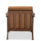 Baxton Studio Bianca Mid-Century Modern Walnut Brown Finished Wood and Tan Faux Leather Effect Lounge Chair