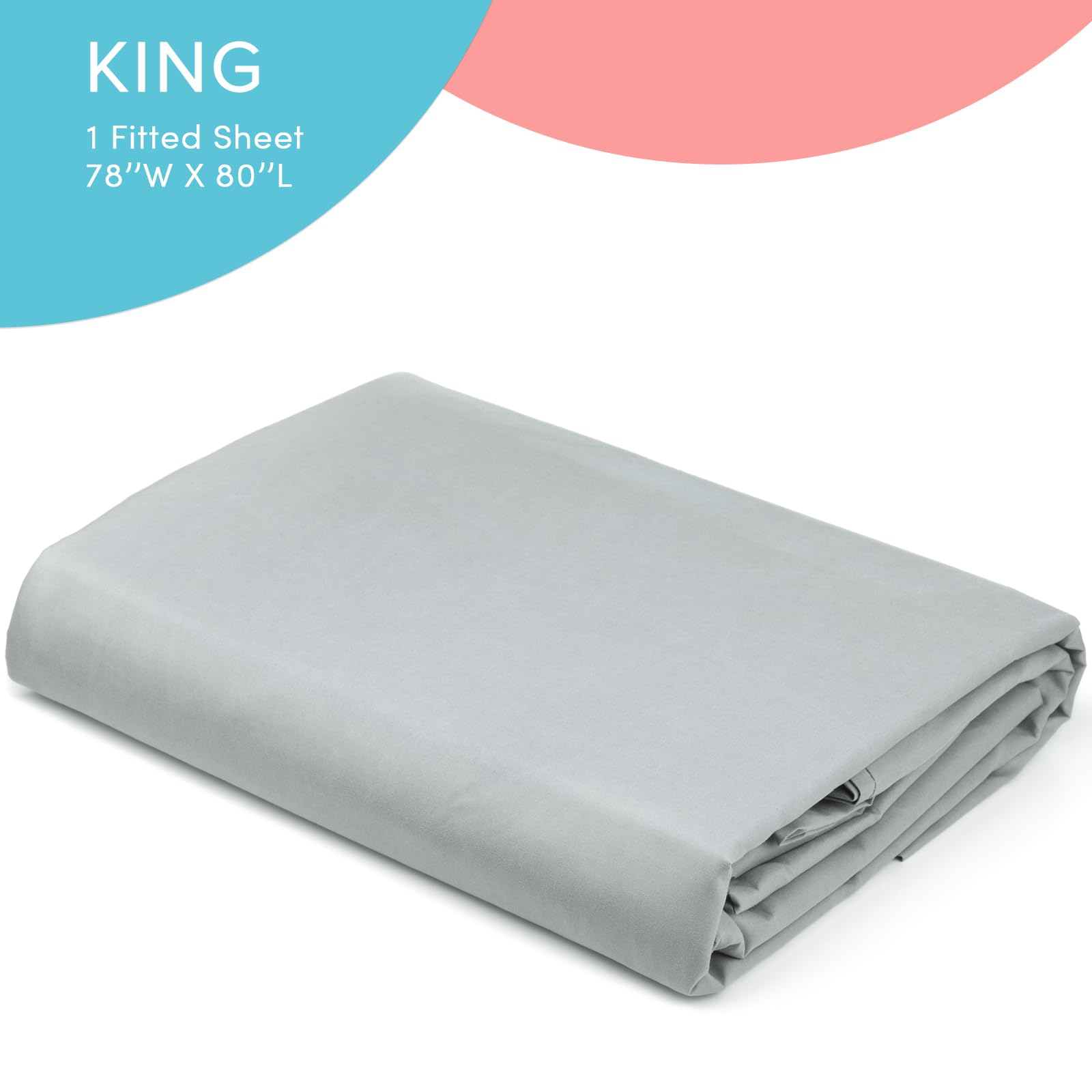 Comfort Spaces Coolmax Moisture Wicking Fitted Sheet Only Super Soft, Fade Resistant, All Elastic Deep Pocket Fits Up To 16' Mattress - Warm Weather Cooling Sheets For Night Sweats, King, Grey