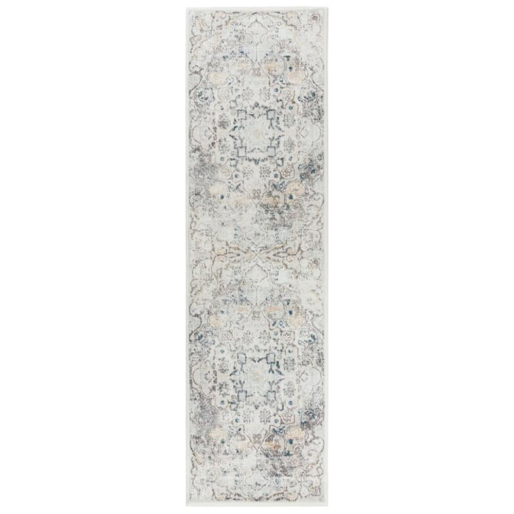 Rizzy Home Alora Decor Lavish 2'7"X8' Floral Beige/Gray/Rust/Blue Power-Loomed Area Rug