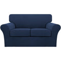 3 Piece Sofa Covers For 2 Cushion Couch Sofa Slipcover Soft Couch Cover For Dogs-Washable Sofa Furniture Covers With 2 Individual Cushion Covers, Feature Thick Jacquard Fabric (Loveseat, Navy)
