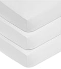 American Baby Company 3 Pack Fitted Crib Sheets 28' X 52', Soft Breathable Neutral 100% Cotton Jersey Sheet, White, For Boys A