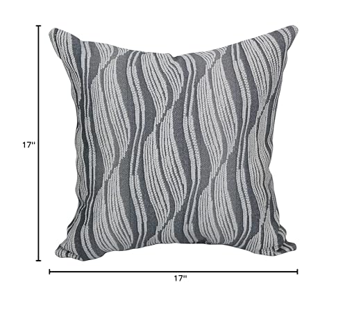 Blazing Needles Square Polyester Jacquard Throw Pillow, 17&quot;, Clove Minera
