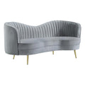 Coaster Home Furnishings Sophia Upholstered Loveseat with Camel Back Grey and Gold