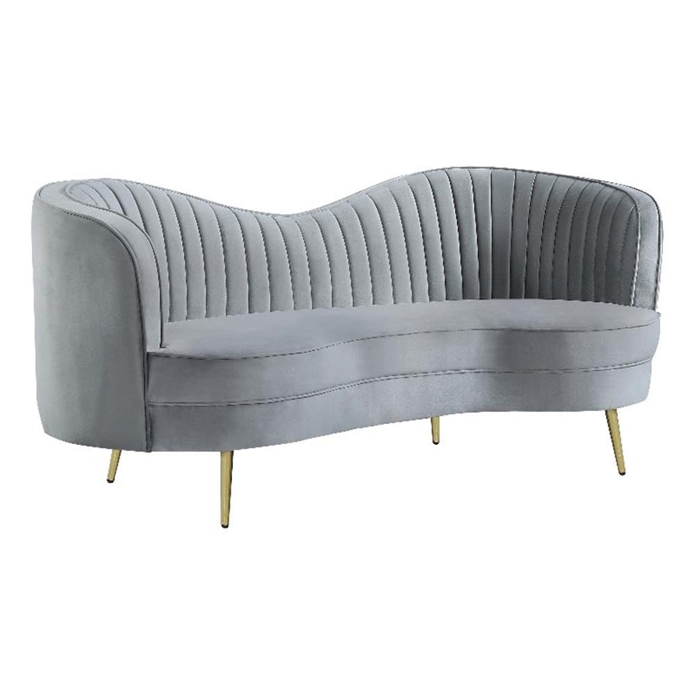 Coaster Home Furnishings Sophia Upholstered Loveseat with Camel Back Grey and Gold