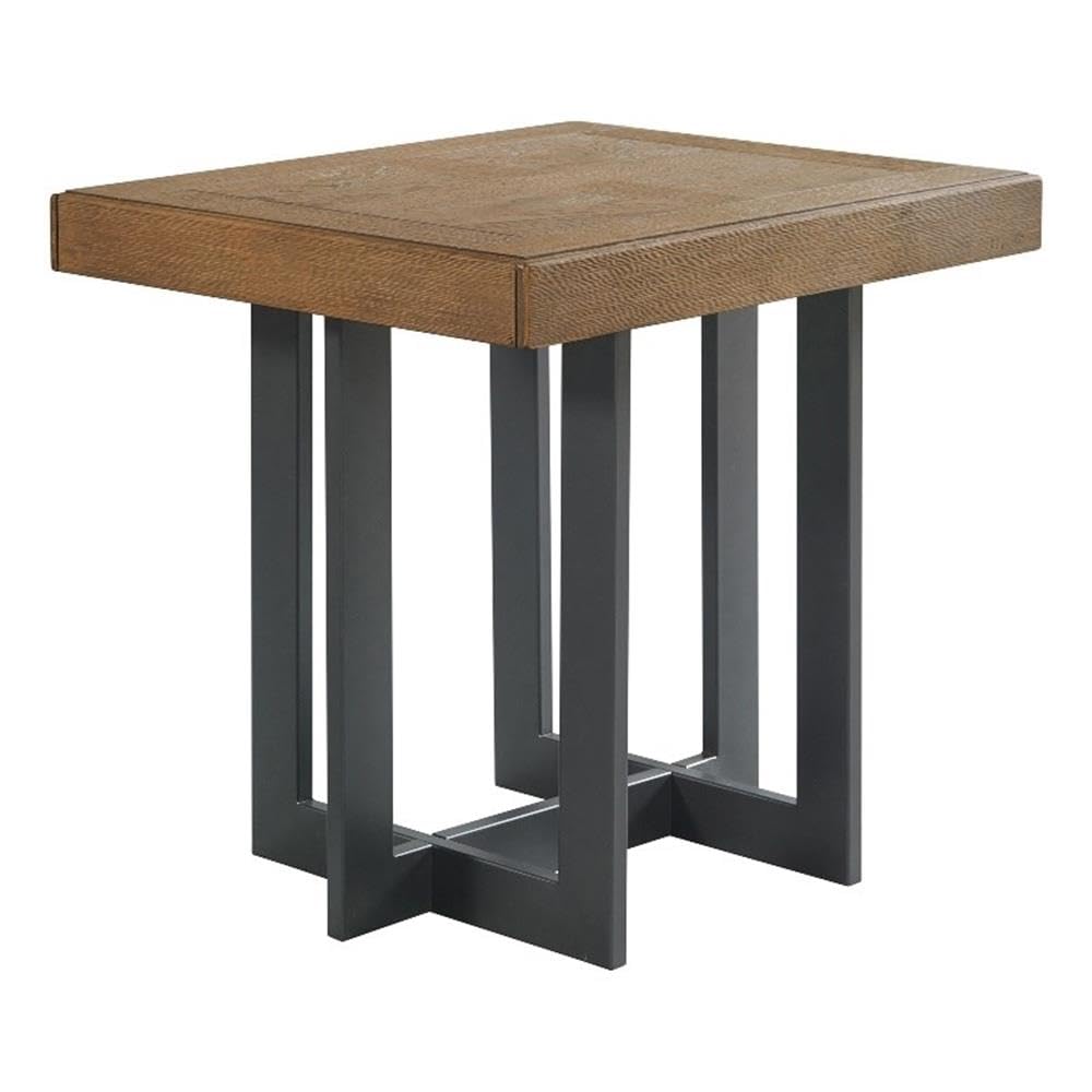 Intercon Eden 22&quot; Wide End Table with Metal Base, Rustic Dune Furniture