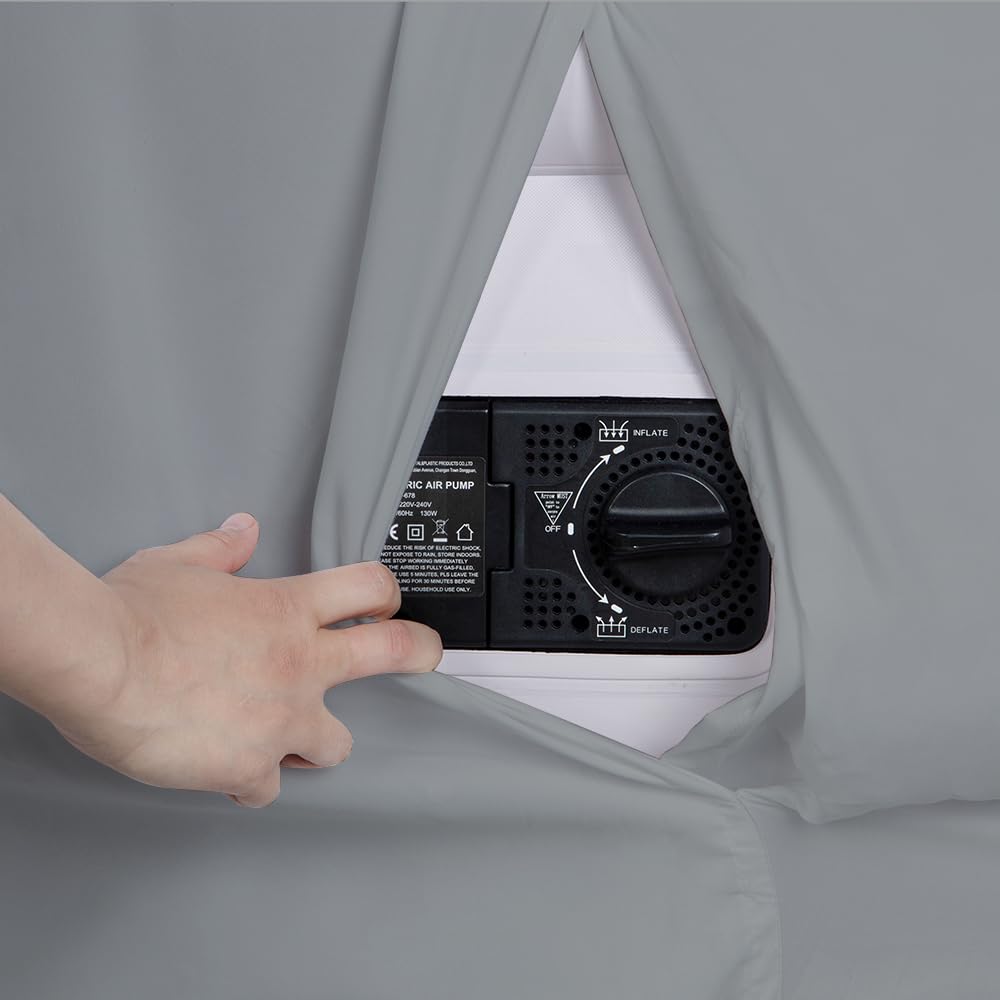 Bedecor Air Bed Sheets For Mattress Cover Removable Bed And Elastic Band Super Soft And Breathable & Deep Up To 21'' Light Gray