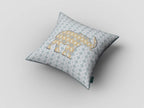HomeRoots Yellow On Light Blue 18' Blue Yellow Elephant Decorative Suede Throw Pillow