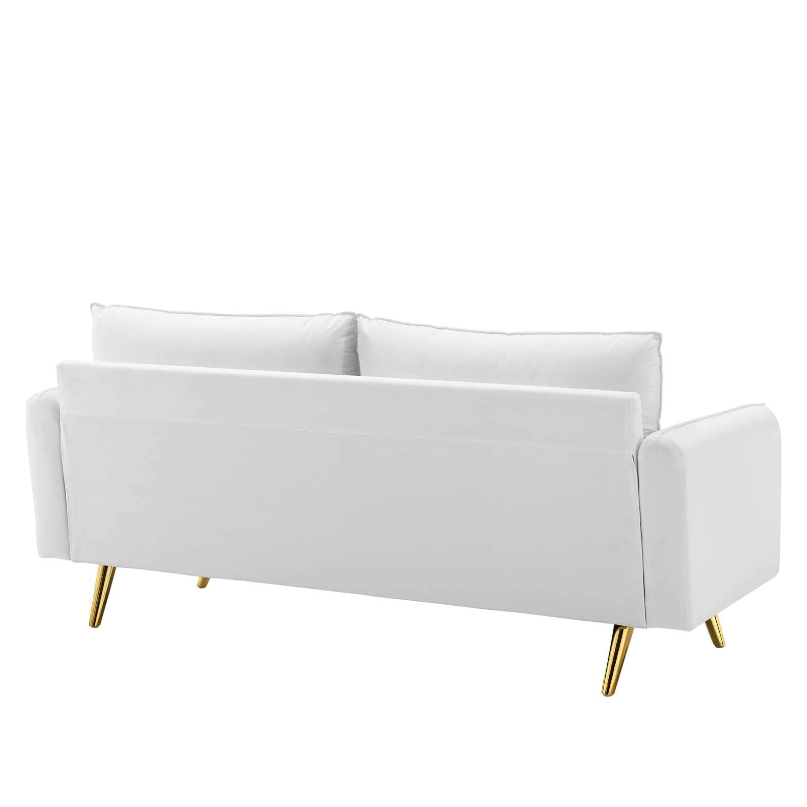 Modway Revive Performance Velvet Sofa, White , 32.5 X 72 X 33.5