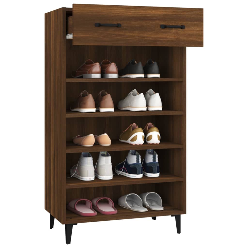 vidaXL Shoe Cabinet Brown Oak 23.6&quot;x13.8&quot;x41.3&quot; Engineered Wood