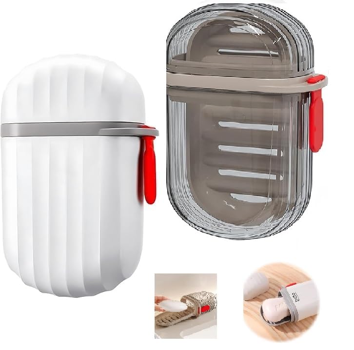 Portable Waterproof Leakproof Travel Soap Box Case Holder Plastic Soap Case Box Holder Dish Container for Bathroom Outdoors Trav