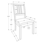 Monarch Specialties I 1304 Dining Chair, Set of 2, Side, Upholstered, Kitchen, Dining Room, Pu Leather Look, Wood Legs, Brown, Transitional