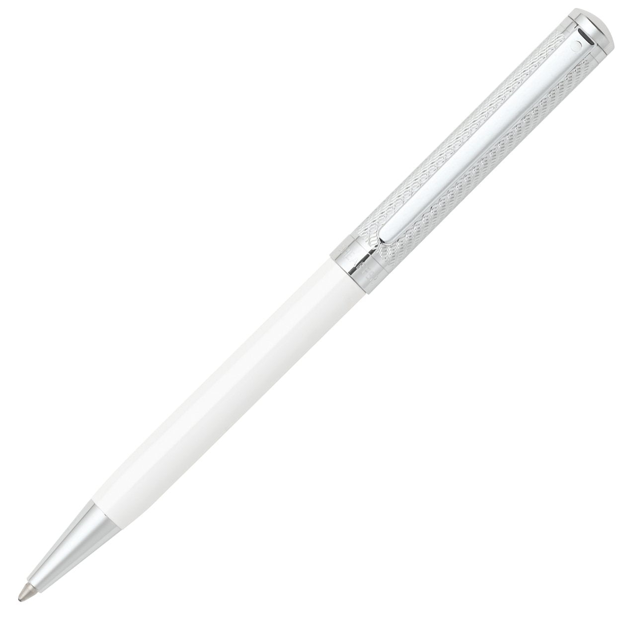Sheaffer Intensity White Barrel With Engraved Chrome Spiral Cap Ballpoint Pen - Sh-9240-2