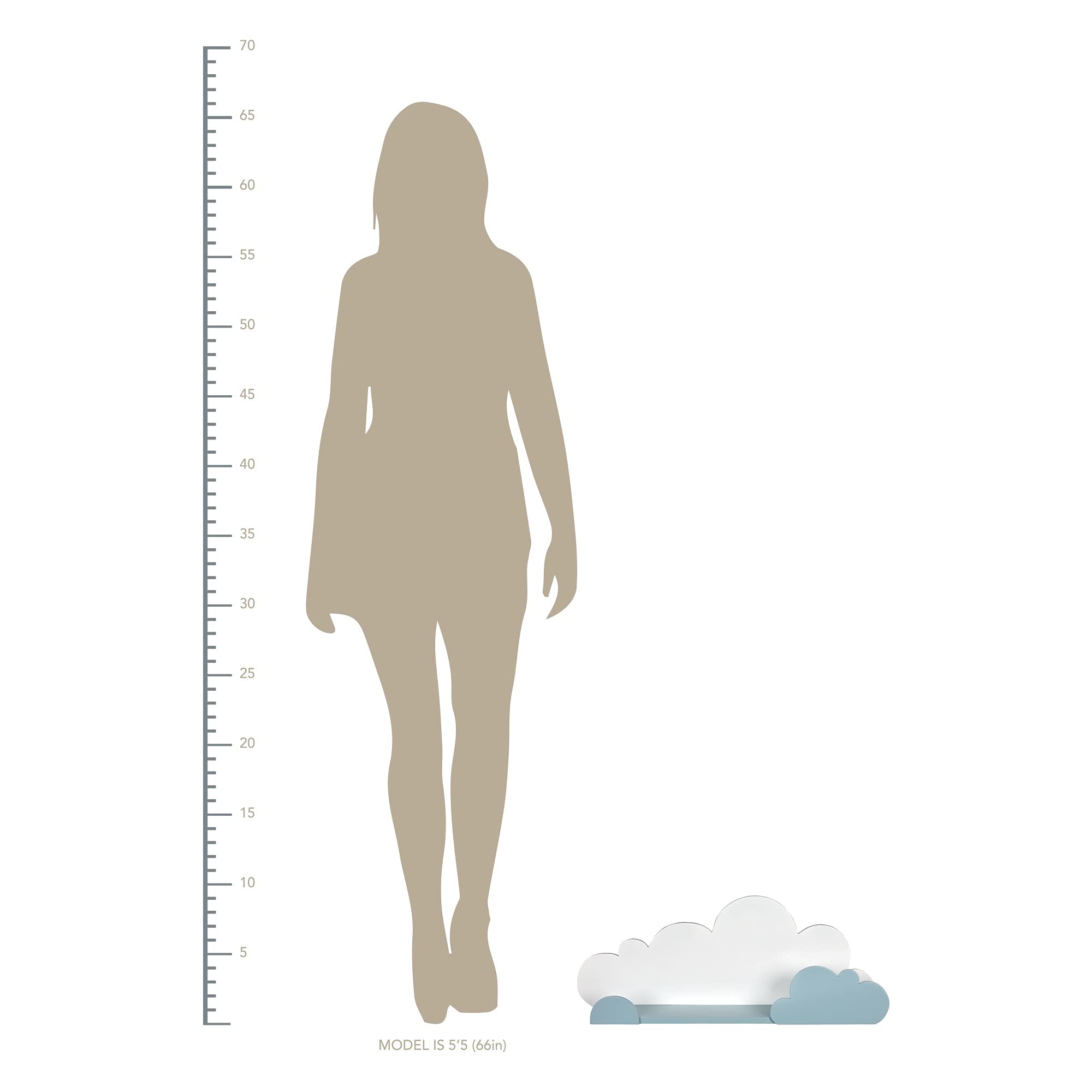 HomeRoots Multi 100% MDF Blue and White Cloud Wall Shelf