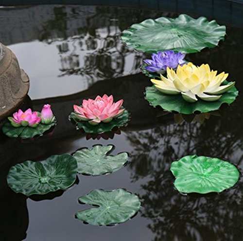 Lightingsky Artificial Floating Foam Lotus Leaves Artificial Foliage Pond Decor (10Cm, Pack Of 6)