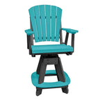 American Furniture Classics OS Home and Office Model 130-C-ARB Arm Aruba Blue on a Black Base Counter Height Swivel Dining Chair