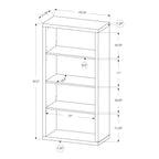 Monarch Specialties Bookcase - Sturdy Etagere with 3 Adjustable Book Shelves - 48? (Taupe)