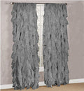 Diamondhome Decorative Sheer Vertical Ruffle Waterfall Window Treatment Curtain Drape (Gray, 1 Panel 50' X 63')