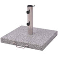 vidaXL Parasol Stand  Portable, Polished Granite, Stainless Steel Frame, Suitable for Outdoor Parasols up to 118 Diameter, Eas