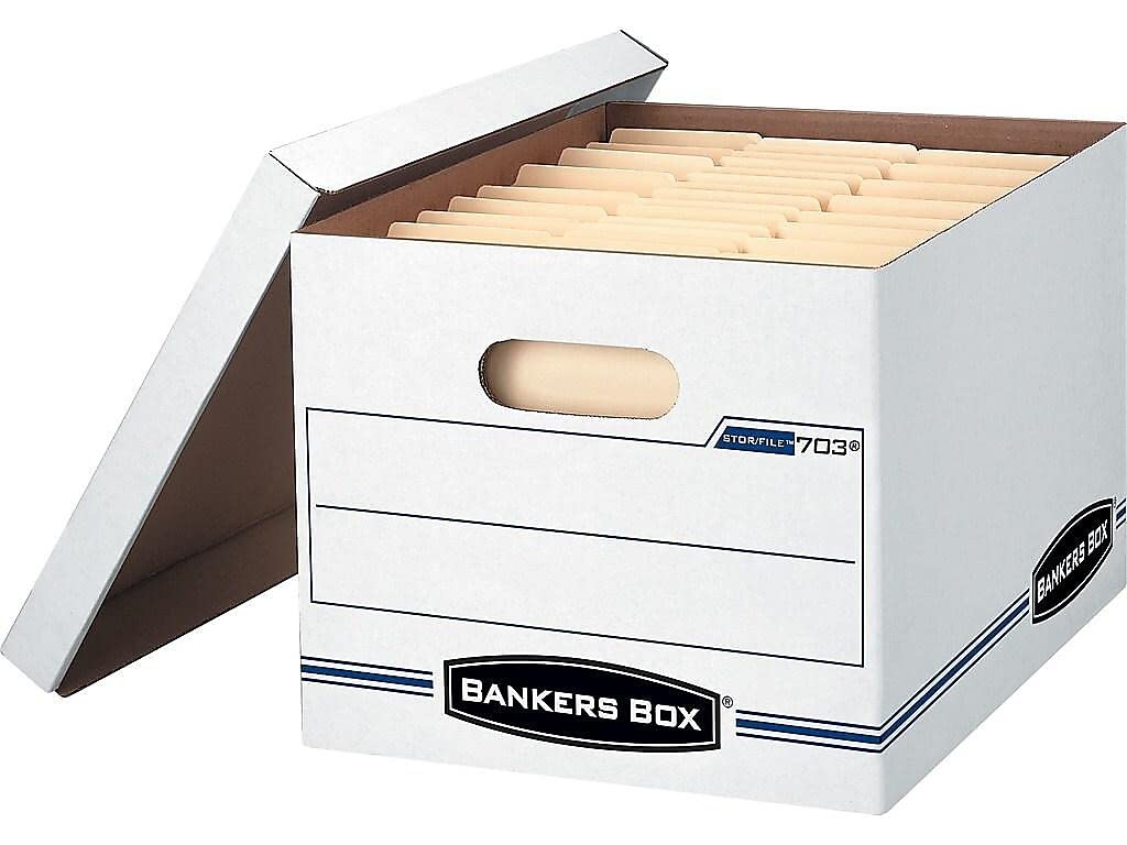 Bankers Box Stor/File Storage Case, 10.5' X 12.5' X 16.3', White