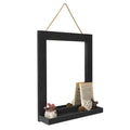 Emfogo Wall Mirror with Shelf, 20 x 16 inch Farmhouse Decor Wall Mirror Hanging for Bathroom, Vanity, Bedroom, Entryway, Living 