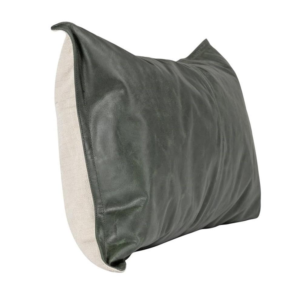 Kosas Home Cheyenne 14X26 Transitional Leather Throw Pillow In Nightfall Green