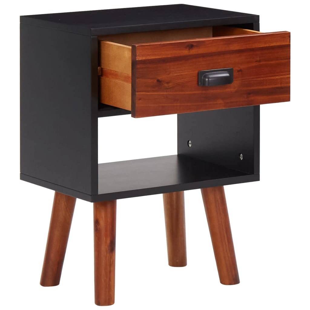 vidaXL Solid Acacia Wood Bedside Cabinet 15.7&quot;x11.8&quot;x22.8&quot;