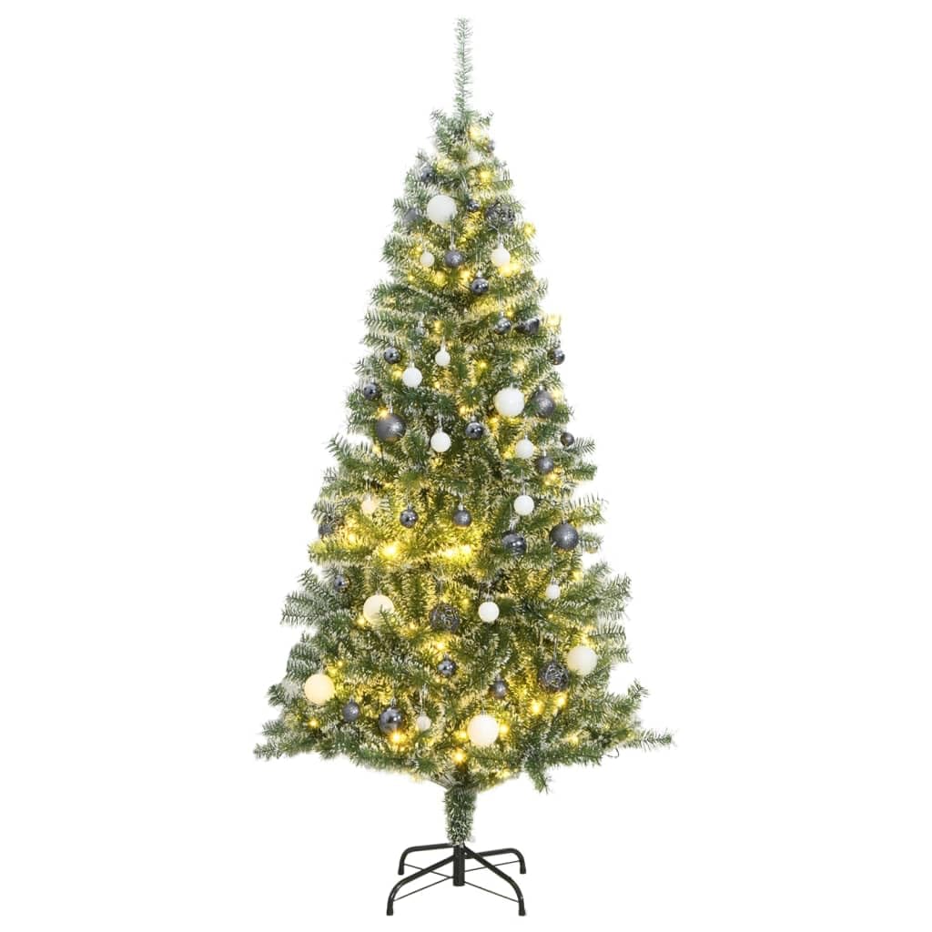 vidaXL Artificial Christmas Tree with 300 LED Balls and Snow 240 cm