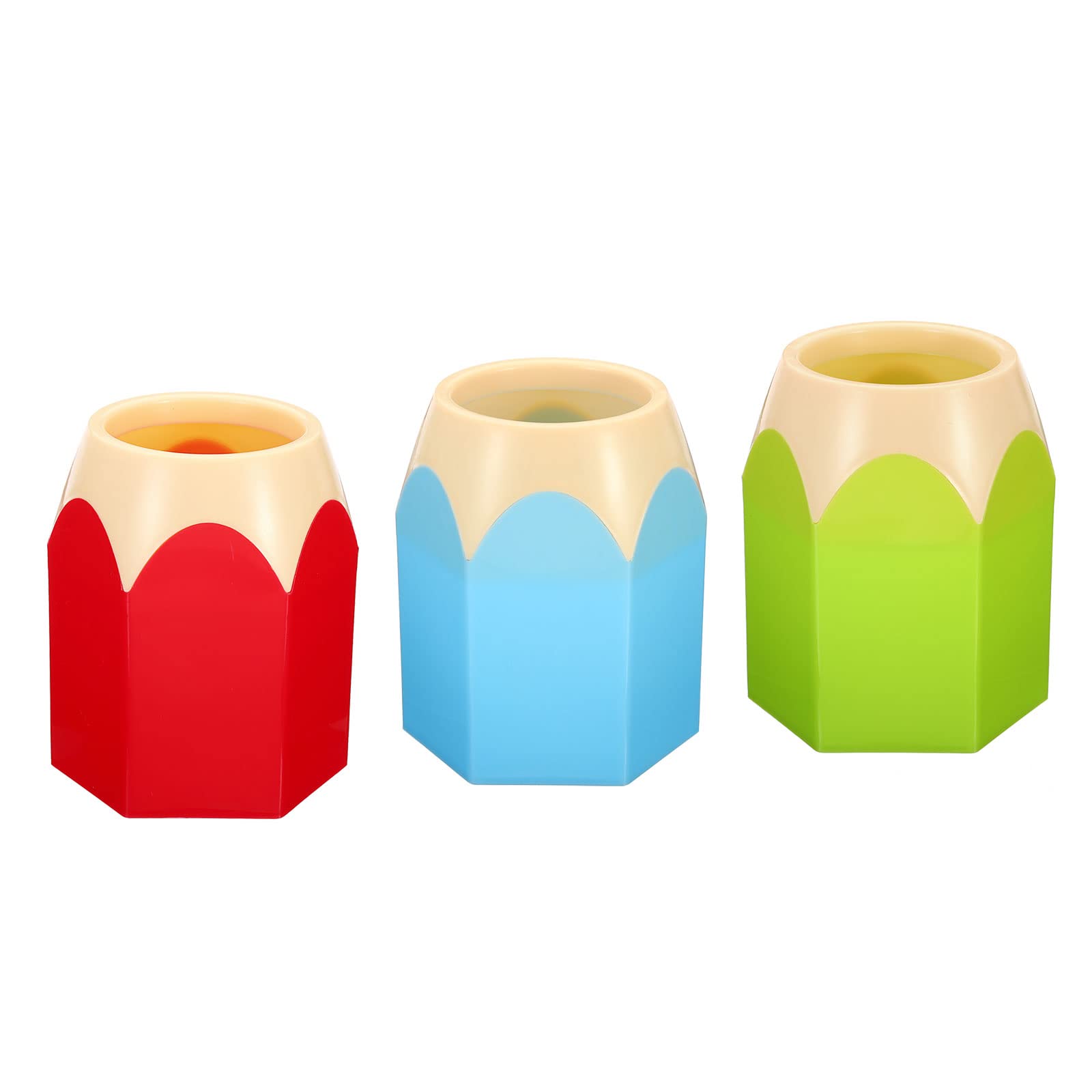 Patikil Pencil Holder, 3 Pack Pen Holder For Desk Cute Plastic Pencil Holder For Desk Pencil Holders Cup Organizer Pencil Shape,