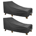 Ultcover Waterproof Patio Lounge Chair Cover Heavy Duty Outdoor Chaise Lounge Covers 2 Pack - 64L X 28W X 30H Inch, Black