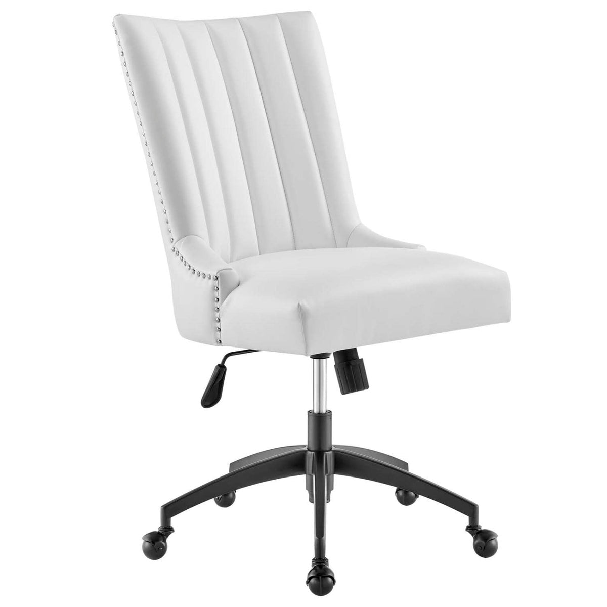 Modway EEI-4577-BLK-WHI Empower Channel Tufted Vegan Leather Office Chair, Black White