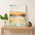 KACHI PENCIL Abstract Explosion Sunset Ocean Canvas Art Print, Wooden Framed Wall Decor for Bachelor Party, Home & Living Room B
