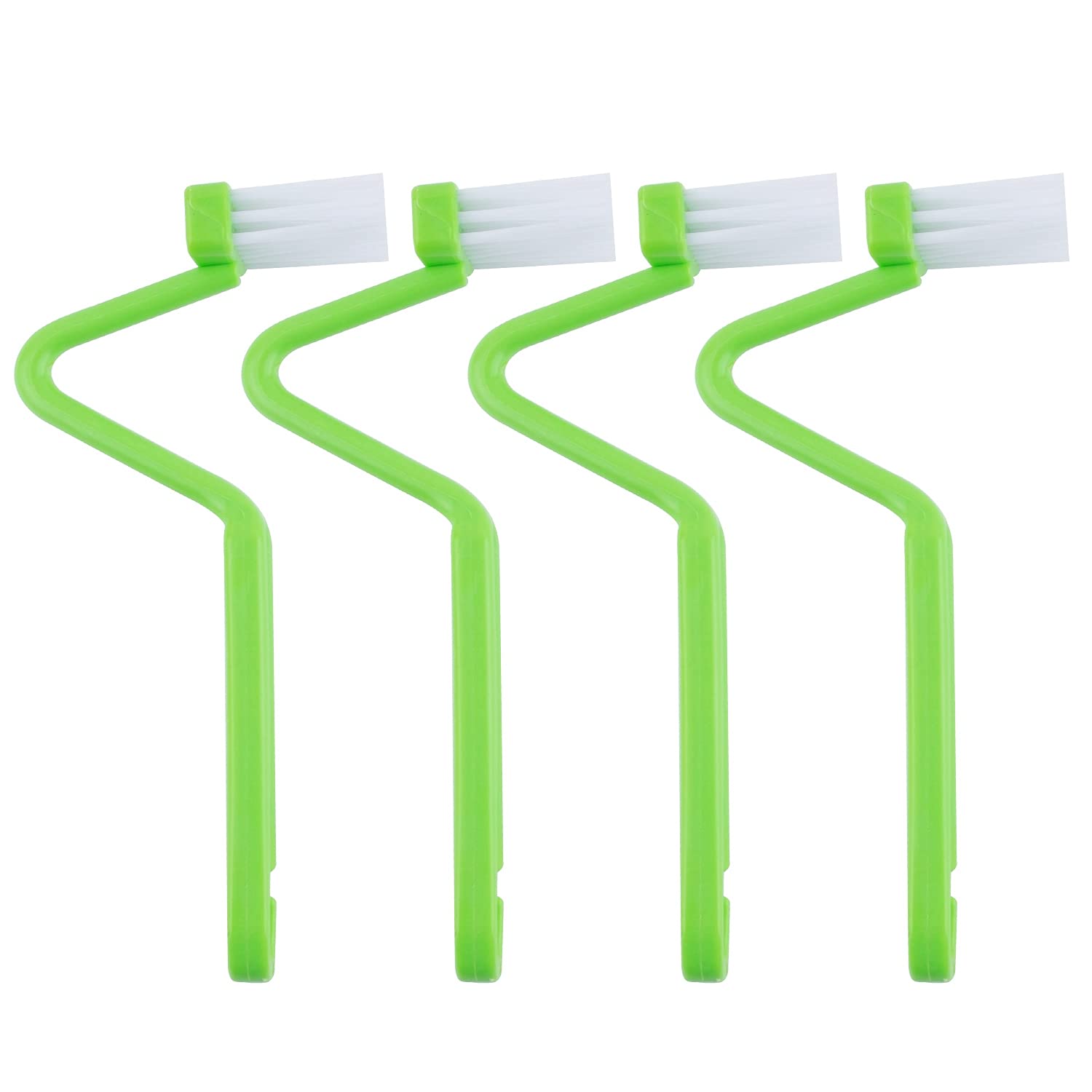 AUEAR, 4 Pack Curved Toilet Brush 8 V Type Plastic Toilet Corner Rim Cleaning Brush Toilet Edge Brush