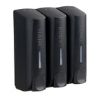 AUMIO Chamber Shower Soap Dispenser Trio Wall Mounted Shampoo and Conditioner Dispenser, Conditioner Body Wash Dispenser Set, No