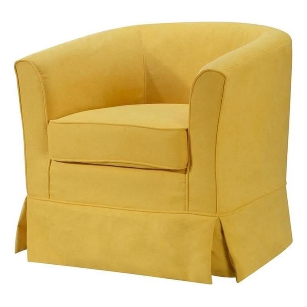 Lilola Home Tucker Yellow Woven Fabric Swivel Barrel Chair