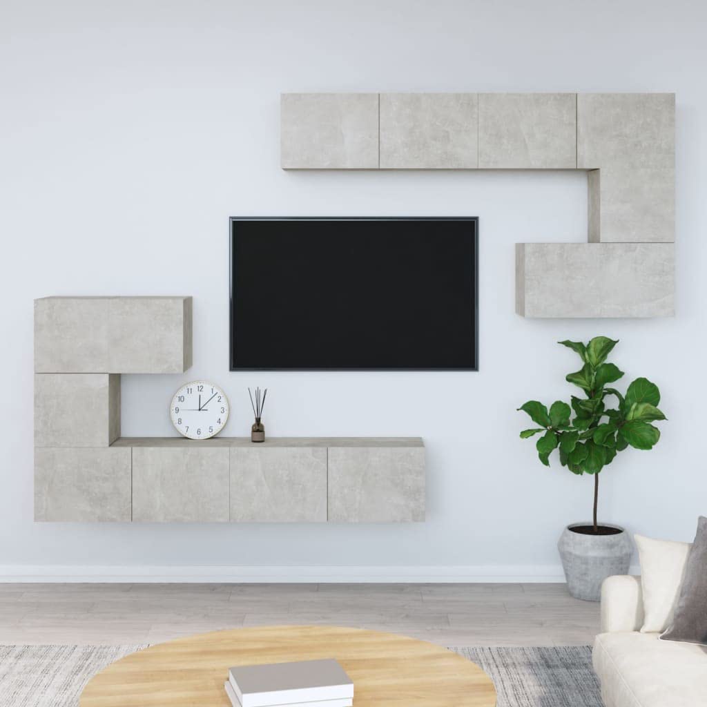 vidaXL Wall-Mounted TV Cabinet Concrete Gray Engineered Wood